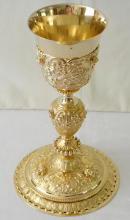 Antique solid silver gilt French Passion Chalice